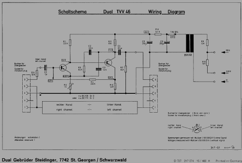 Entzerr-Vorverstärker TVV 46; Dual, Gebr. (ID = 2074778) Ampl/Mixer