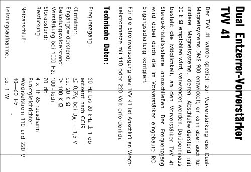 Entzerrer-Vorverstärker TVV41; Dual, Gebr. (ID = 1047316) Ampl/Mixer