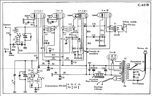 C42B; Ducretet -Thomson; (ID = 2601026) Radio