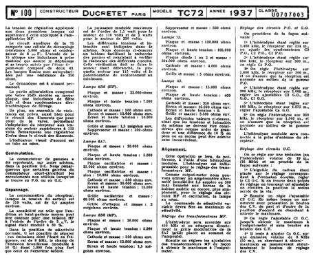 TC72; Ducretet -Thomson; (ID = 1989447) Radio