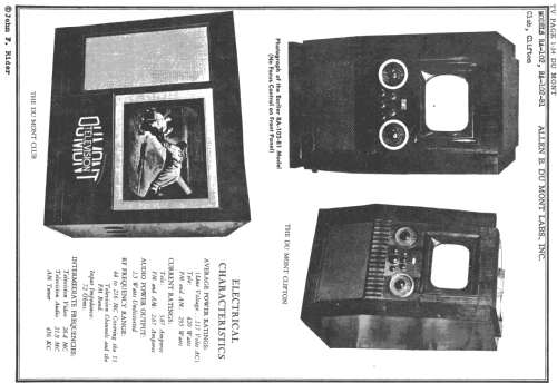 Clifton RA-102-B1; DuMont Labs, Allen B (ID = 730315) TV Radio