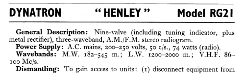 Henley RG21; Dynatron Radio Ltd., (ID = 720991) Radio