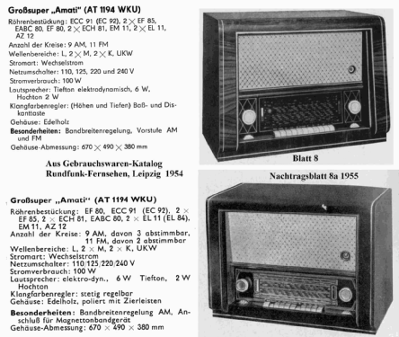 Großsuper Amati AT1194WKU; EAW, Elektro- (ID = 1876018) Radio