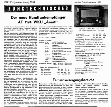 Großsuper Amati AT1194WKU; EAW, Elektro- (ID = 2172276) Radio