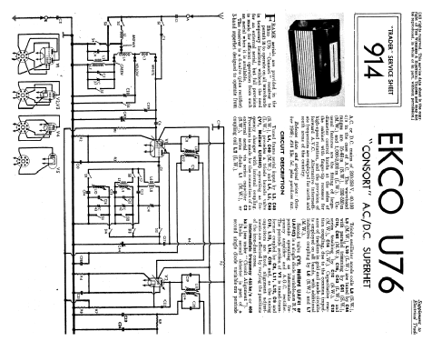 Consort U76; Ekco, E.K.Cole Ltd.; (ID = 229457) Radio