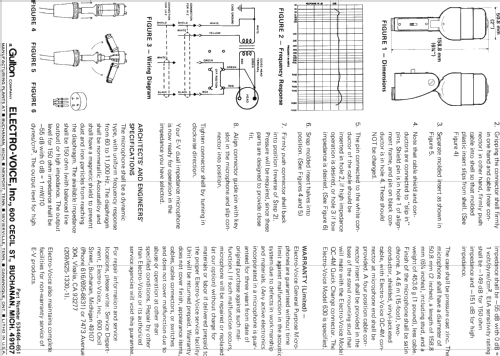 Dynamic Omni-Directional Microphone 630; Electro-Voice Inc.; (ID = 978480) Microphone/PU