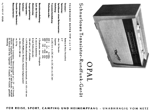 Opal 6103TR; Elektroakustik (ID = 2125968) Radio