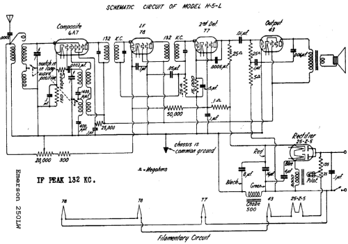 250-LW Ch= H-5-L; Emerson Radio & (ID = 281370) Radio