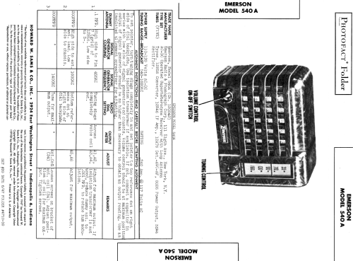 540A Emersonette Ch= 120042A; Emerson Radio & (ID = 434196) Radio
