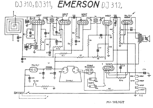 DJ-311 Ch= DJ; Emerson Radio & (ID = 16012) Radio