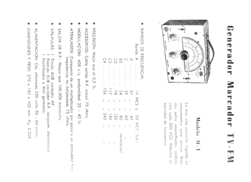 Generador Marcador TV-FM M-1; Espelt, Argentina (ID = 1243775) Equipment