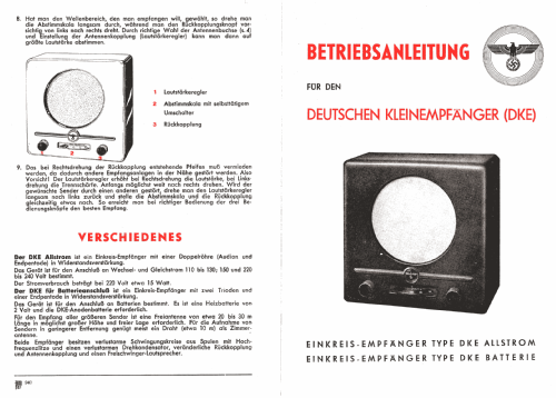 Deutscher Kleinempfänger Batt. DKE-38B DKE-1938B; Eumig, Elektrizitäts (ID = 1210742) Radio