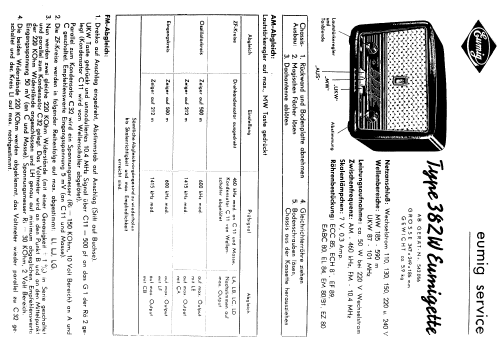 Eumigette 382W ; Eumig, Elektrizitäts (ID = 66610) Radio