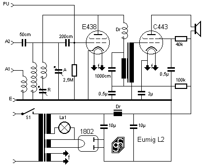 L2 mit LS 'W' 5275; Eumig, Elektrizitäts (ID = 40715) Radio