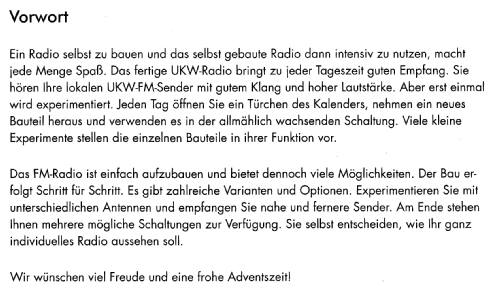 Adventskalender UKW-Radio In 24 Schritten zum Radio; Franzis Verlag, (ID = 1562055) Kit