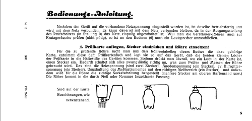 Röhrenprüfgerät RPG4/3 124-1415 A-3; Funke, Max, Weida/Th (ID = 57178) Equipment