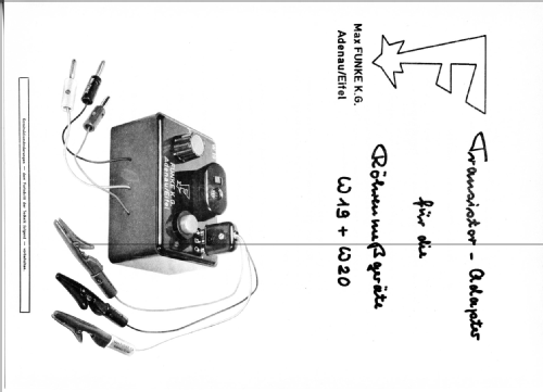 Transistor-Adapter W20; Funke, Max, Weida/Th (ID = 1319737) Equipment