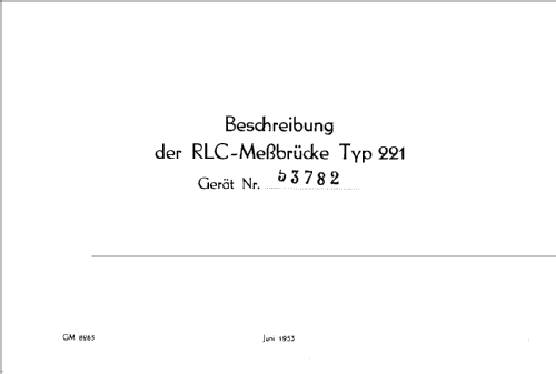 RLC-Messbrücke 221; Funkwerk Dresden, (ID = 539709) Equipment
