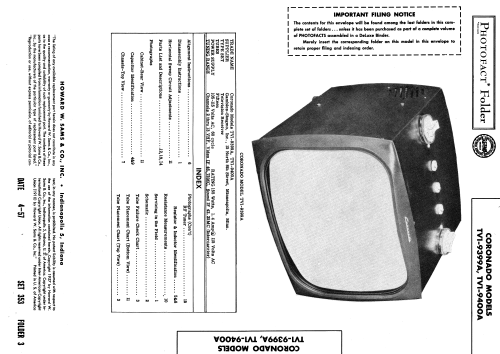 Coronado TV1-9400A ; Gamble-Skogmo, Inc.; (ID = 1869408) Télévision