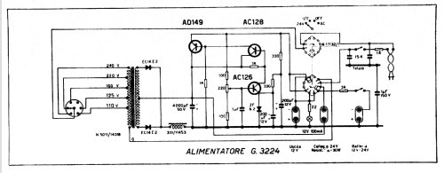 Transistor Stabilized Power Supply G3224; Geloso SA; Milano (ID = 396486) Power-S