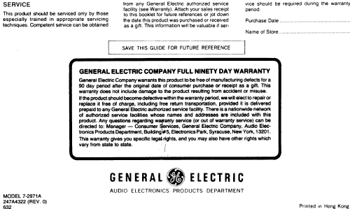 10 Band Portable Radio 7-2971 or 7-2971A; General Electric Co. (ID = 1201180) Radio