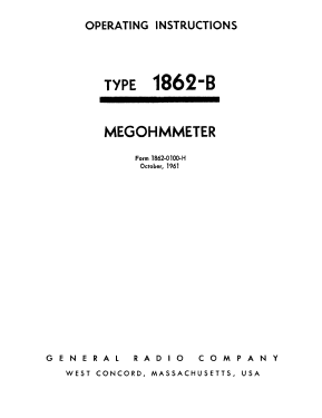 Megohmeter 1862-B; General Radio (ID = 2952426) Equipment