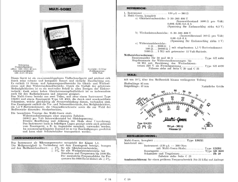 Multi-Goerz 126211 ; Goerz Electro Ges.m. (ID = 542243) Equipment