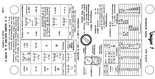 Unigor 1 Type 226201; Goerz Electro Ges.m. (ID = 1929678) Equipment
