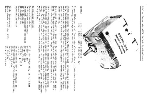 Transistor-UKW 3-fach Drehko-Tuner 312-2326; Görler, J. K.; (ID = 1712992) mod-past25