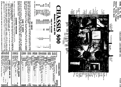 Majestic 85 Royale Ch= 800; Grigsby-Grunow - (ID = 670029) Radio