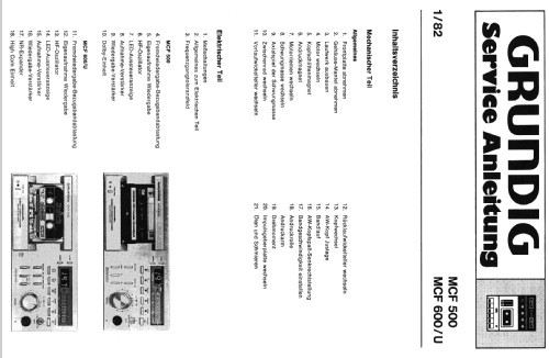 Cassetten Deck MCF 600/U; Grundig Radio- (ID = 797678) R-Player