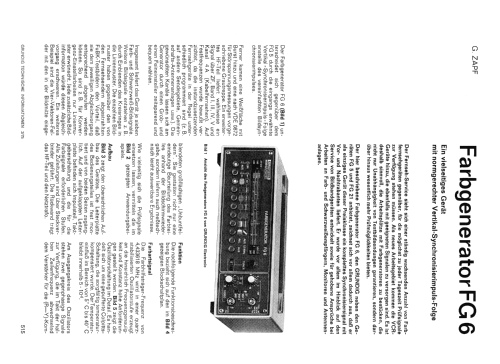 Farbgenerator FG6; Grundig Radio- (ID = 2068949) Equipment