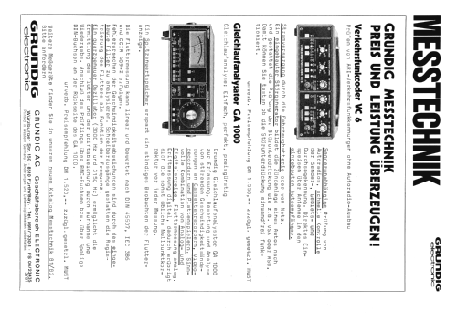 Gleichlaufanalysator GA1000; Grundig Radio- (ID = 2058198) Equipment