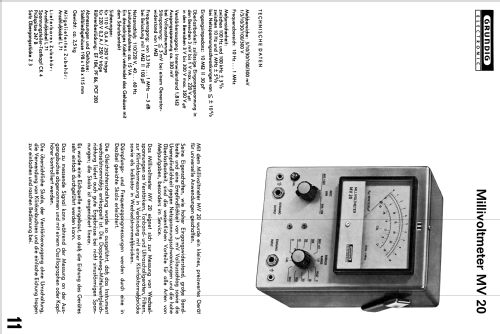 Millivoltmeter MV20; Grundig Radio- (ID = 2038939) Equipment