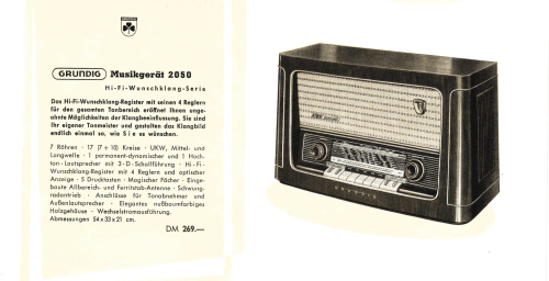 Musikgerät 2050; Grundig Radio- (ID = 2085464) Radio
