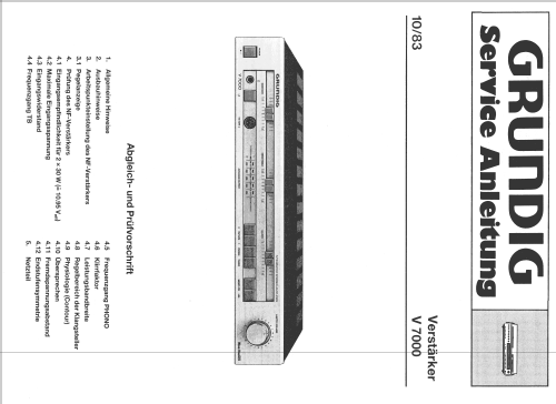 Integrated Stereo-Amplifier V-7000; Grundig Radio- (ID = 816636) Verst/Mix
