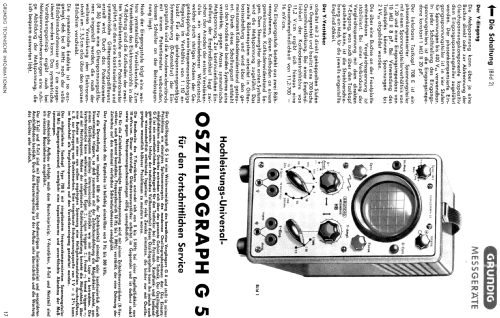 Oszillograph G5; Grundig Radio- (ID = 961816) Equipment
