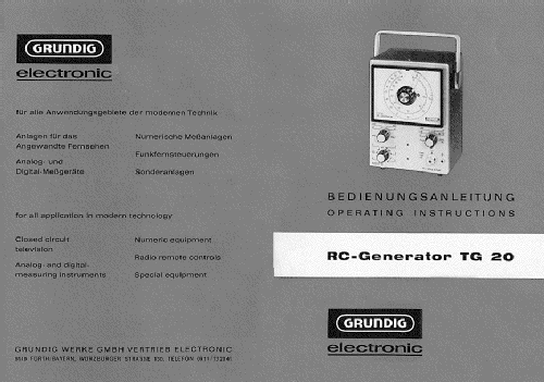 RC-Generator TG20; Grundig Radio- (ID = 1251636) Equipment