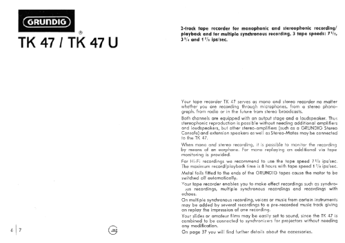 TK47; Grundig Radio- (ID = 538426) R-Player
