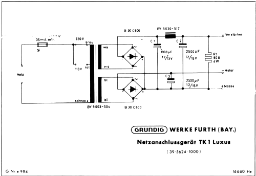 TK1 Luxus; Grundig Radio- (ID = 847833) Enrég.-R