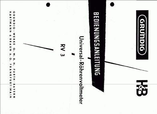 Universal-Röhrenvoltmeter RV3 52; Grundig Radio- (ID = 497338) Equipment