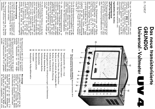 Universal-Voltmeter UV4; Grundig Radio- (ID = 972832) Equipment