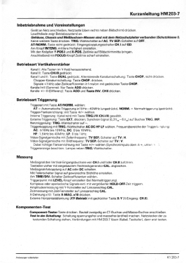 Oszilloskop HM203-7; HAMEG GmbH, (ID = 2875614) Equipment