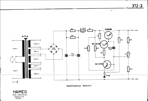 Oszillograph HM 312-3; HAMEG GmbH, (ID = 753047) Equipment