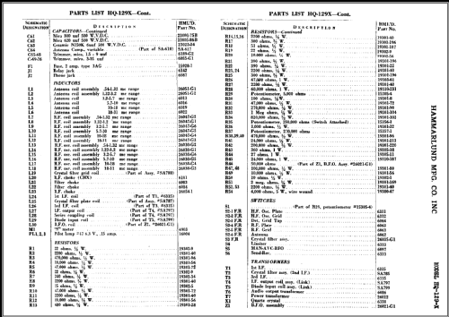 HQ-129-X; Hammarlund Mfg. Co. (ID = 464184) Amateur-R