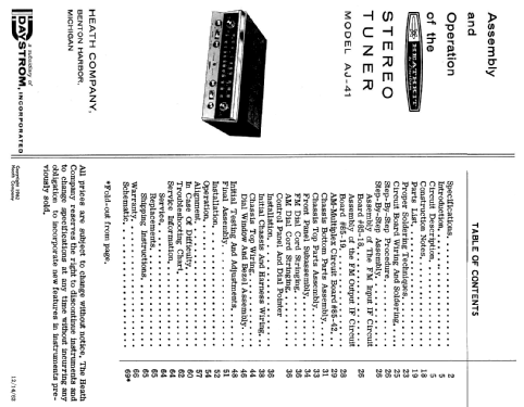 Stereo Tuner AJ-41; Heathkit Brand, (ID = 2011149) Radio