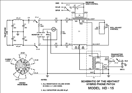 Hybrid Phone Patch HD-15; Heathkit Brand, (ID = 568166) Amateur-D