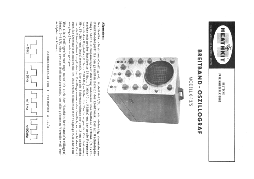 Breitband-Oszillograph O-12S; Heathkit Brand, (ID = 838836) Equipment