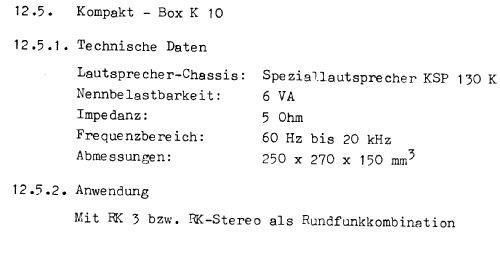 Kompaktbox K10; Heli Gerätebau, (ID = 1478487) Speaker-P