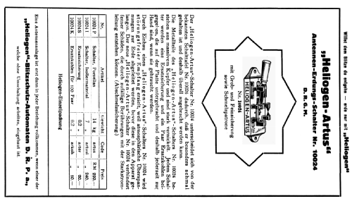 Artus - Antennen-Erdungsschalter 10024; Heliogen, Hermann (ID = 1579188) mod-past25